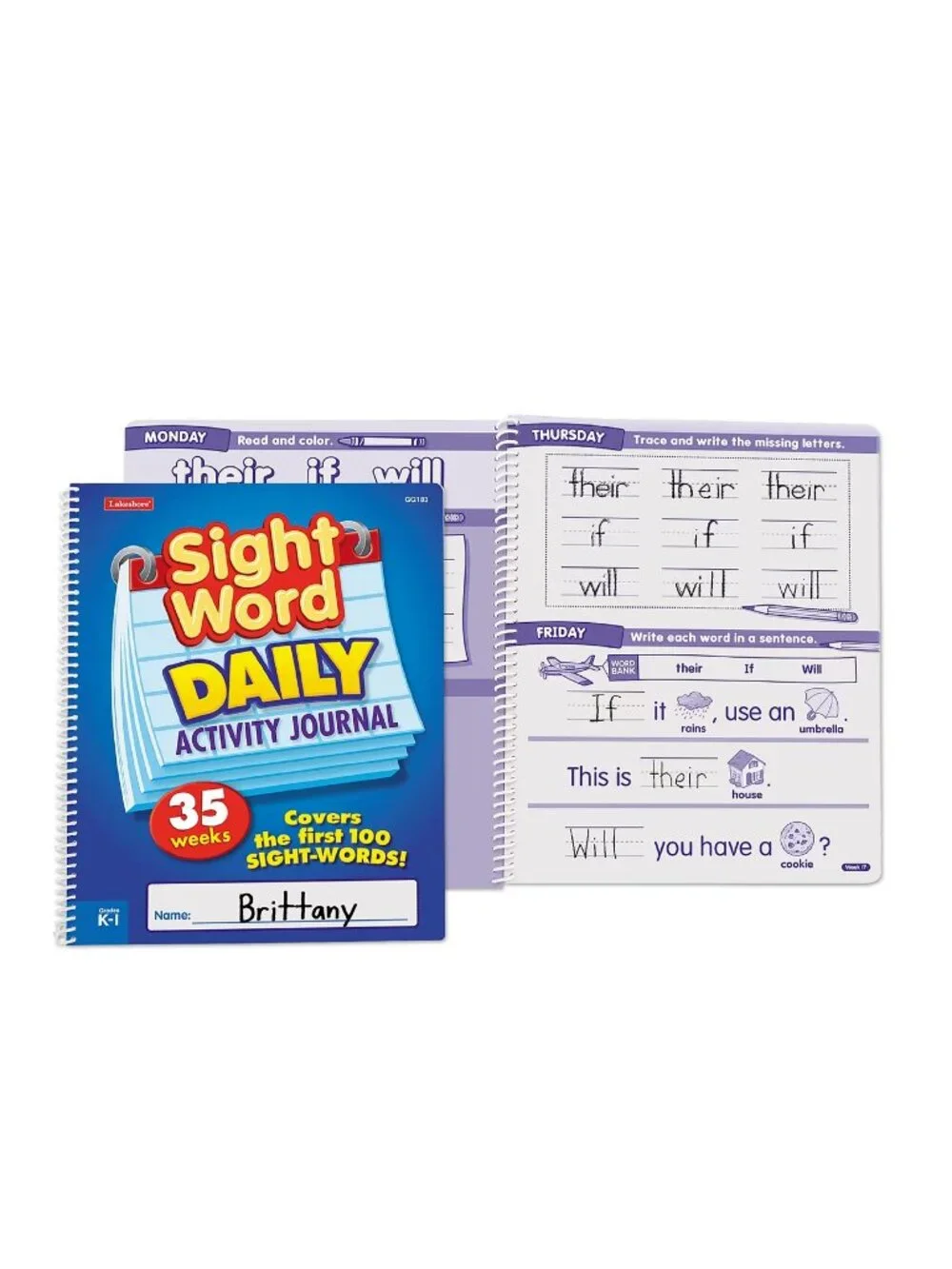 Lakeshore Sight Word Daily Activity Journal 100 Sight words K-1 NEW